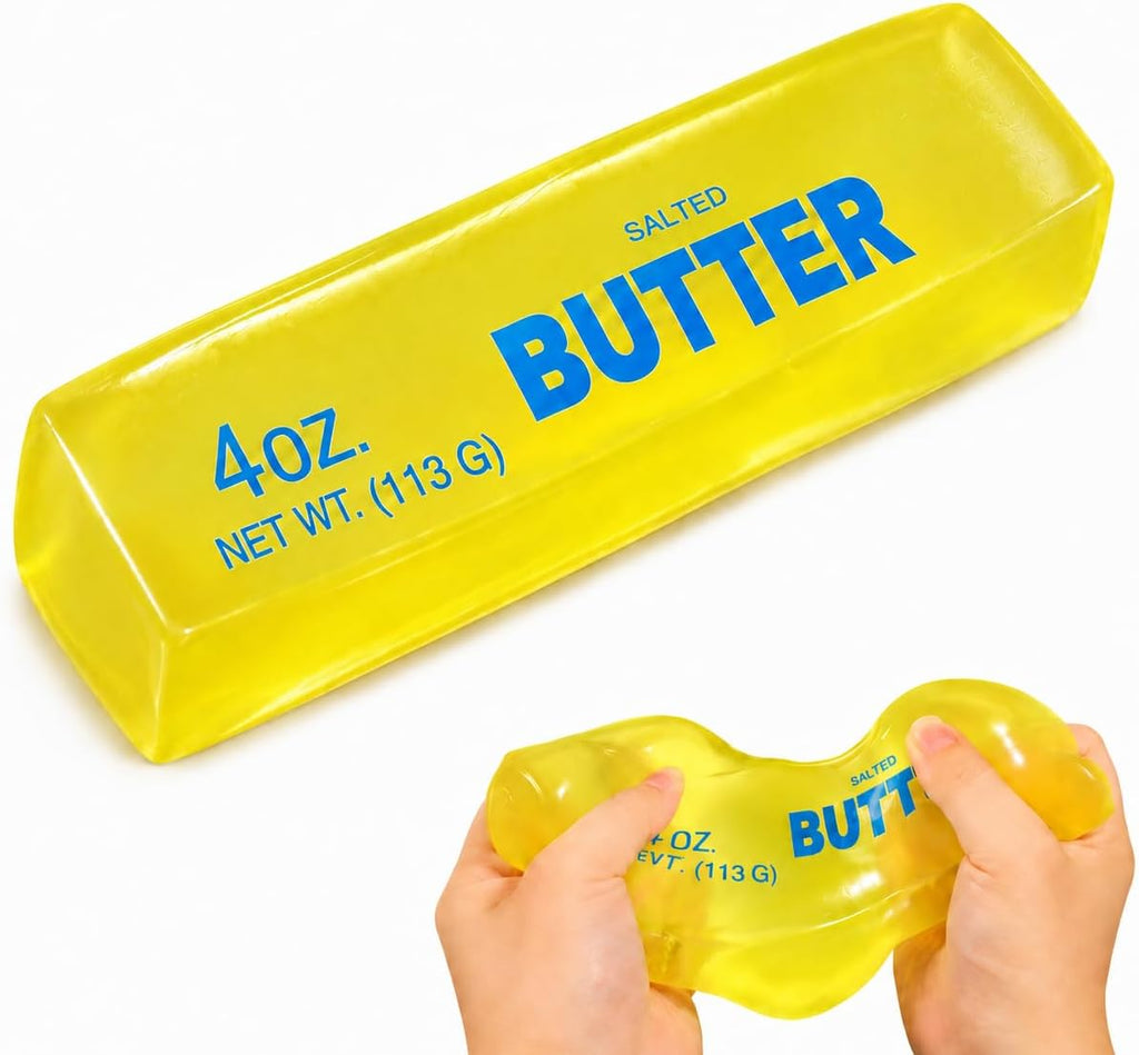 Big Coconut Oil Butter Squishy Toy, Butter Stick Shaped Squishy Stress Relief Toy, Moldable Non-Rebound Squeeze Toy, Realistic Butter Desk Toy for Teens and Adults