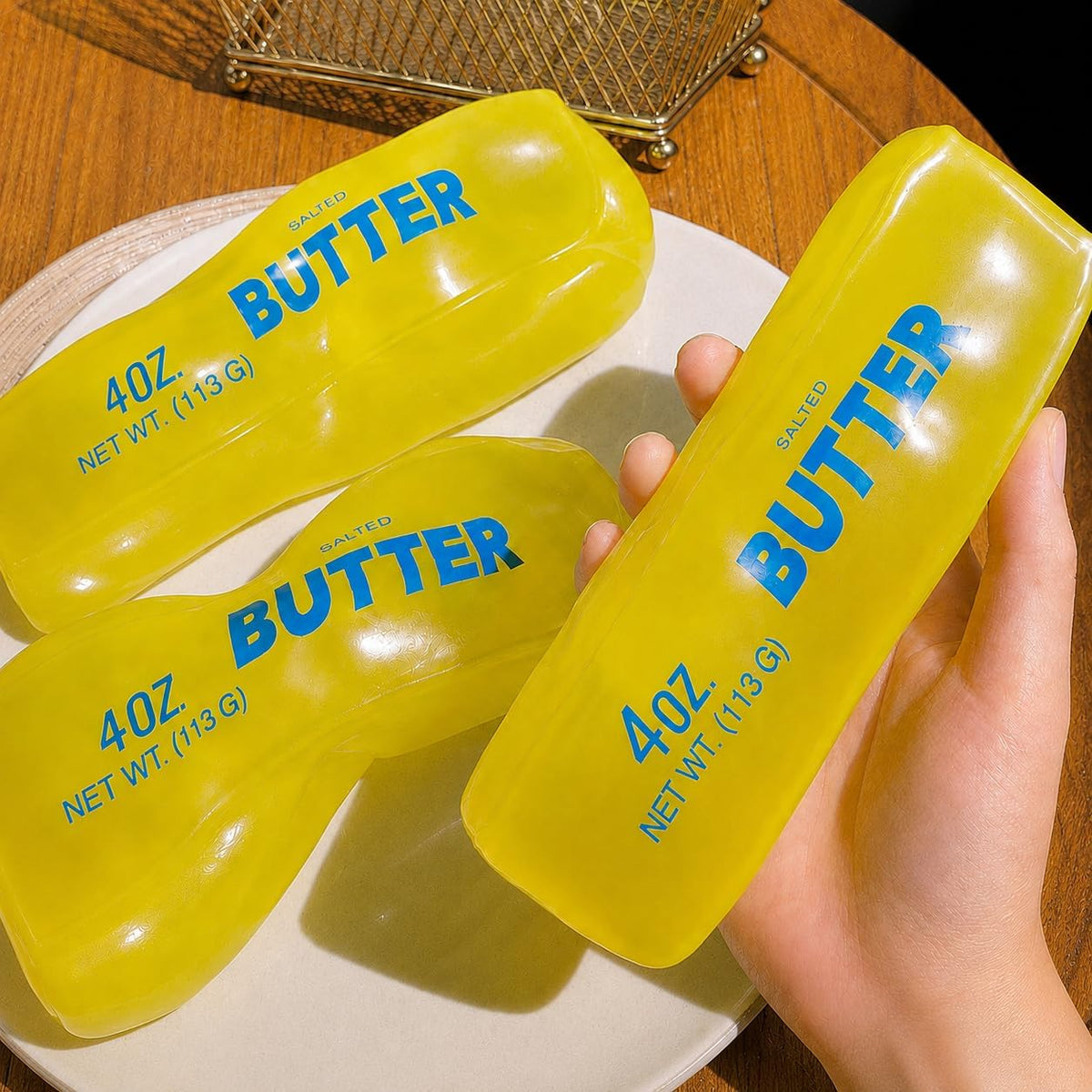 Big Coconut Oil Butter Squishy Toy, Butter Stick Shaped Squishy Stress Relief Toy, Moldable Non-Rebound Squeeze Toy, Realistic Butter Desk Toy for Teens and Adults