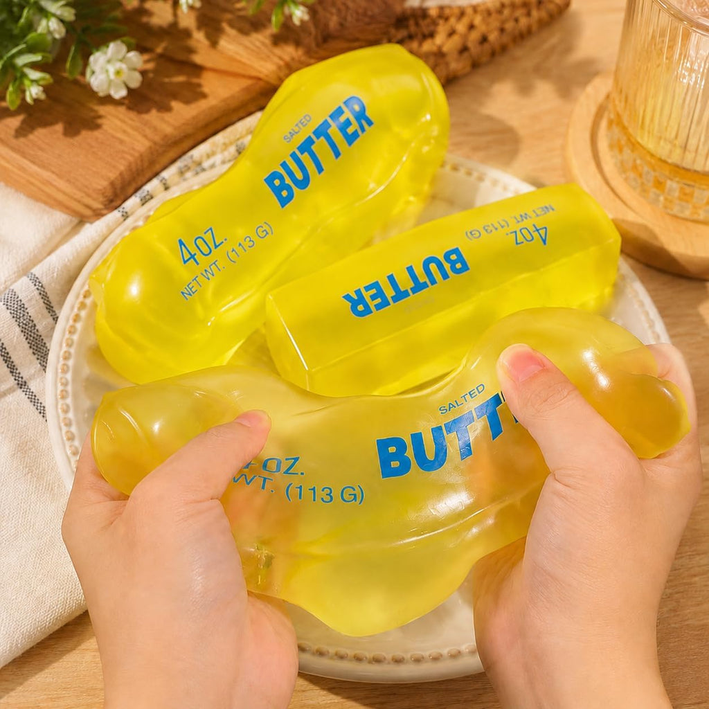 Big Coconut Oil Butter Squishy Toy, Butter Stick Shaped Squishy Stress Relief Toy, Moldable Non-Rebound Squeeze Toy, Realistic Butter Desk Toy for Teens and Adults