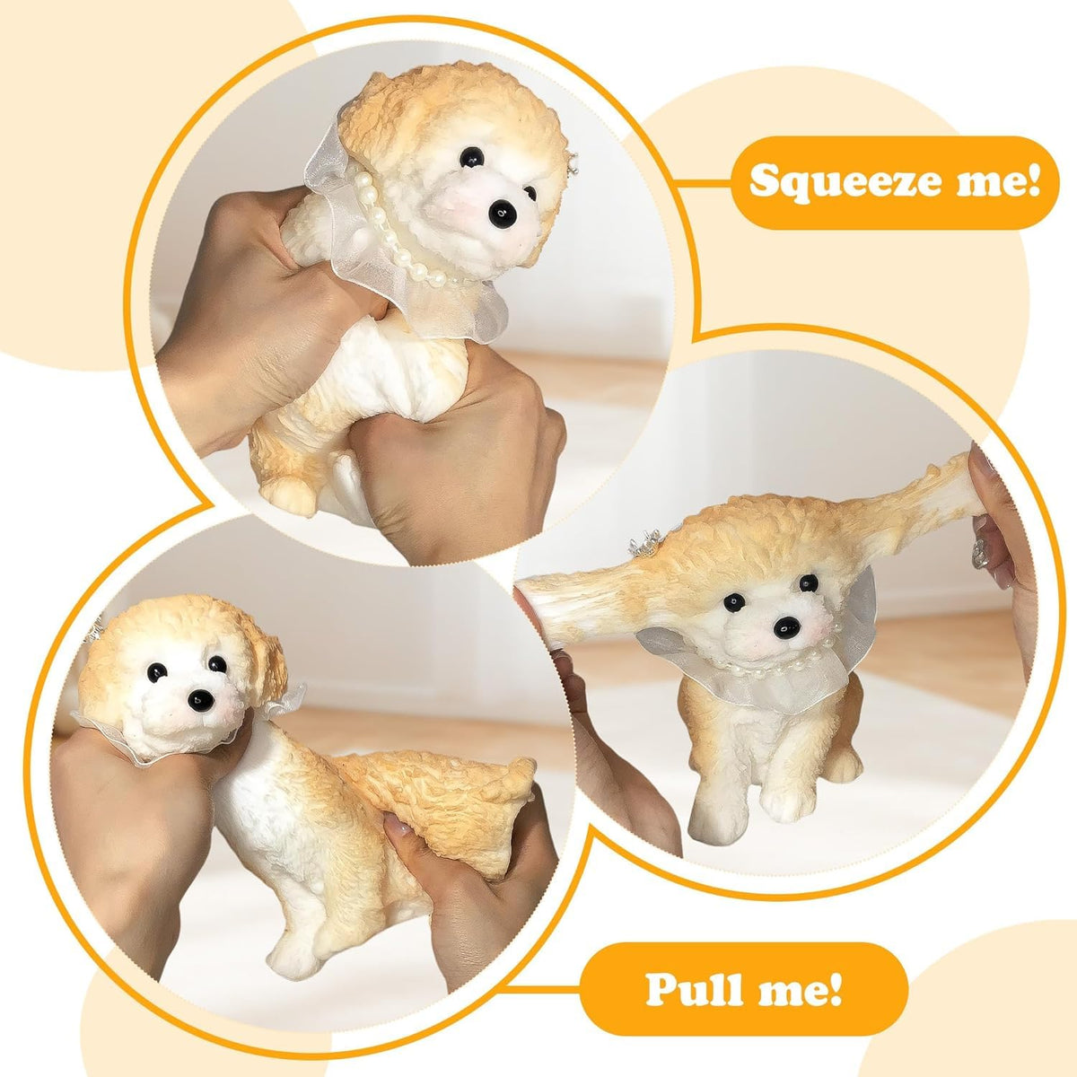 Big taba Squishy Dog, Cute Squishy Dog Stress Relief Toy, Handmade Soft Chenery Design, Perfect Squeeze Toys Gift for Relaxation and Fun (6‘’Big Schnauzer)