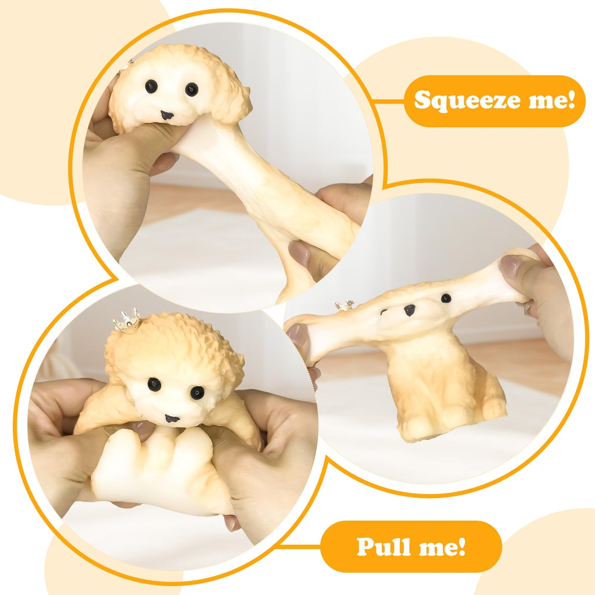 Big taba Squishy Dog, Cute Squishy Dog Stress Relief Toy, Handmade Soft Chenery Design, Perfect Squeeze Toys Gift for Relaxation and Fun (6‘’Big Schnauzer)