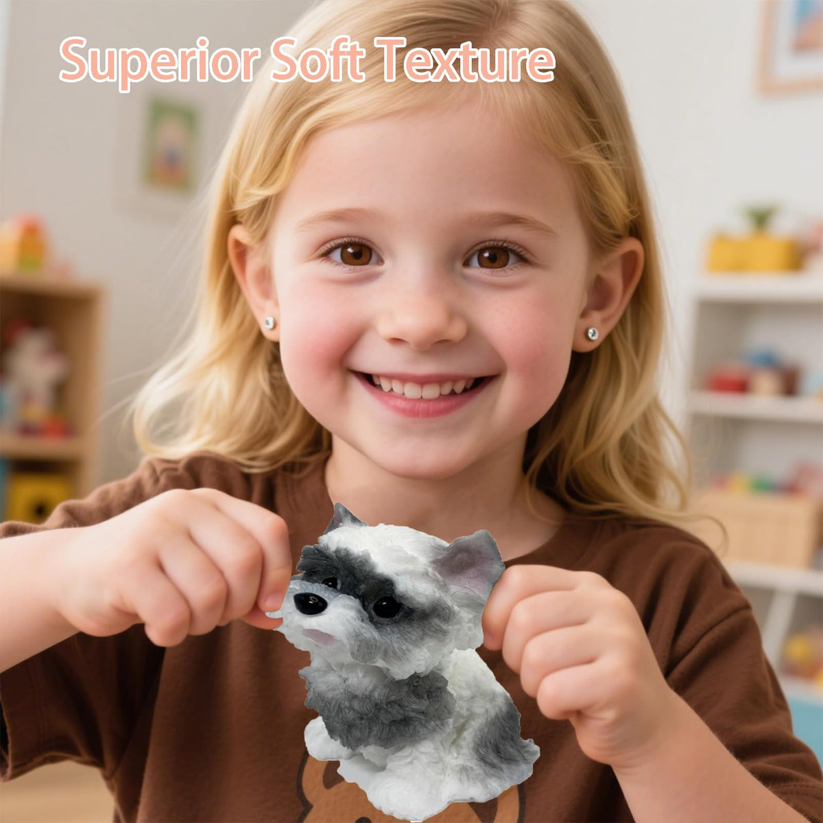 Big taba Squishy Dog, Cute Squishy Dog Stress Relief Toy, Handmade Soft Chenery Design, Perfect Squeeze Toys Gift for Relaxation and Fun (6‘’Big Schnauzer)