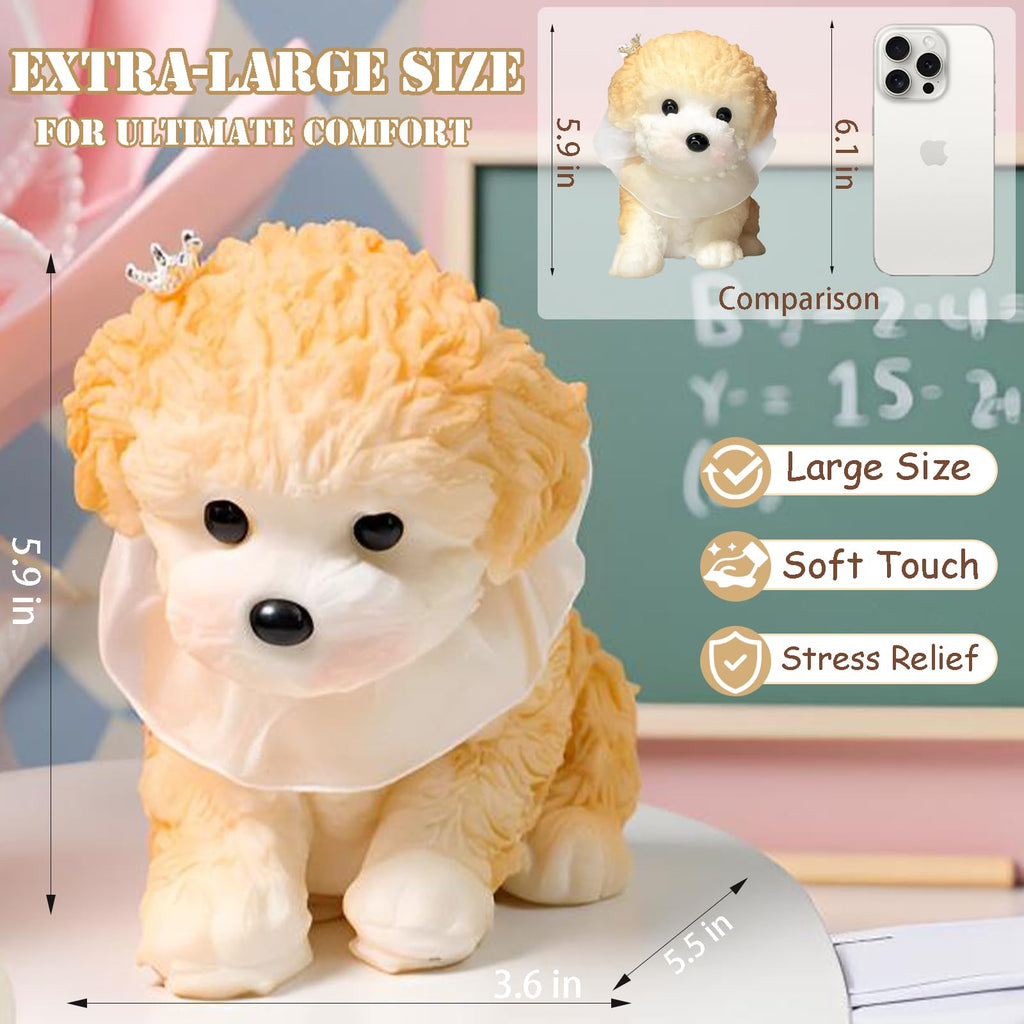 Big taba Squishy Dog, Cute Squishy Dog Stress Relief Toy, Handmade Soft Chenery Design, Perfect Squeeze Toys Gift for Relaxation and Fun (6‘’Big Schnauzer)