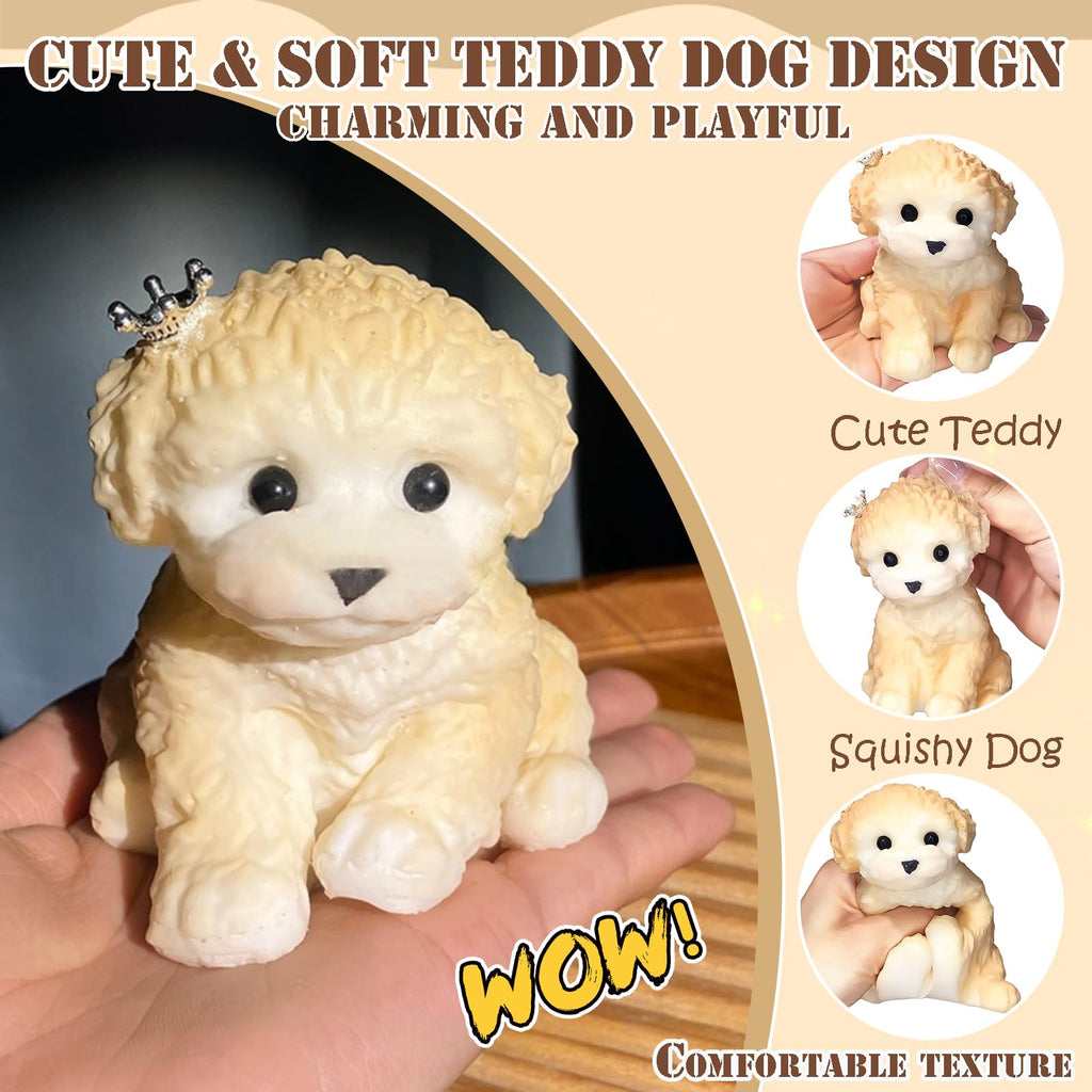Big taba Squishy Dog, Cute Squishy Dog Stress Relief Toy, Handmade Soft Chenery Design, Perfect Squeeze Toys Gift for Relaxation and Fun (6‘’Big Schnauzer)