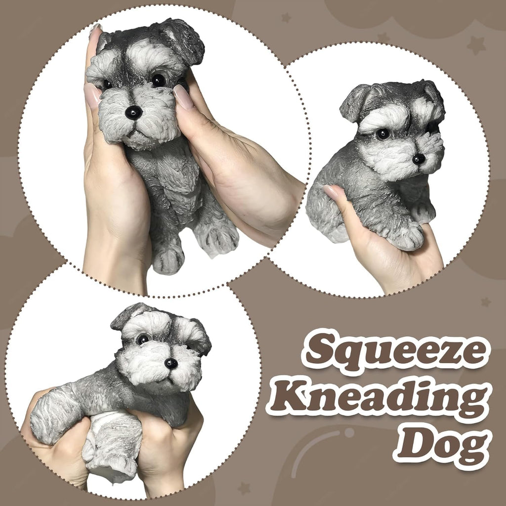 Big taba Squishy Dog, Cute Squishy Dog Stress Relief Toy, Handmade Soft Chenery Design, Perfect Squeeze Toys Gift for Relaxation and Fun (6‘’Big Schnauzer)