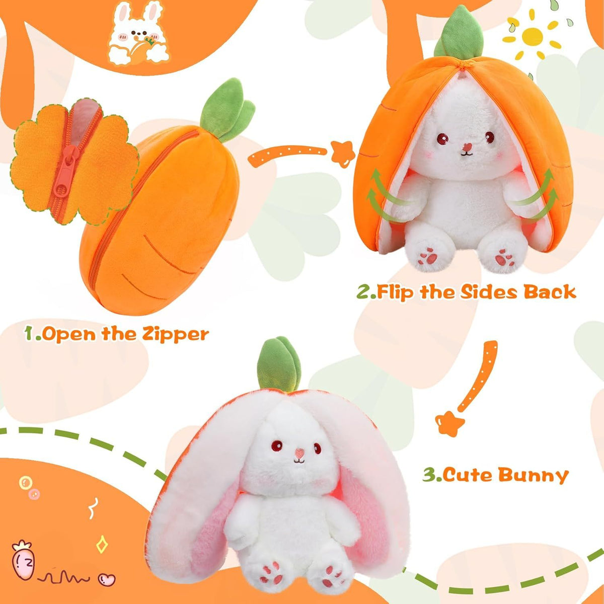 Transforming Bunny Plush Toy – 10-Inch Styles – product image at Squishy Squishy