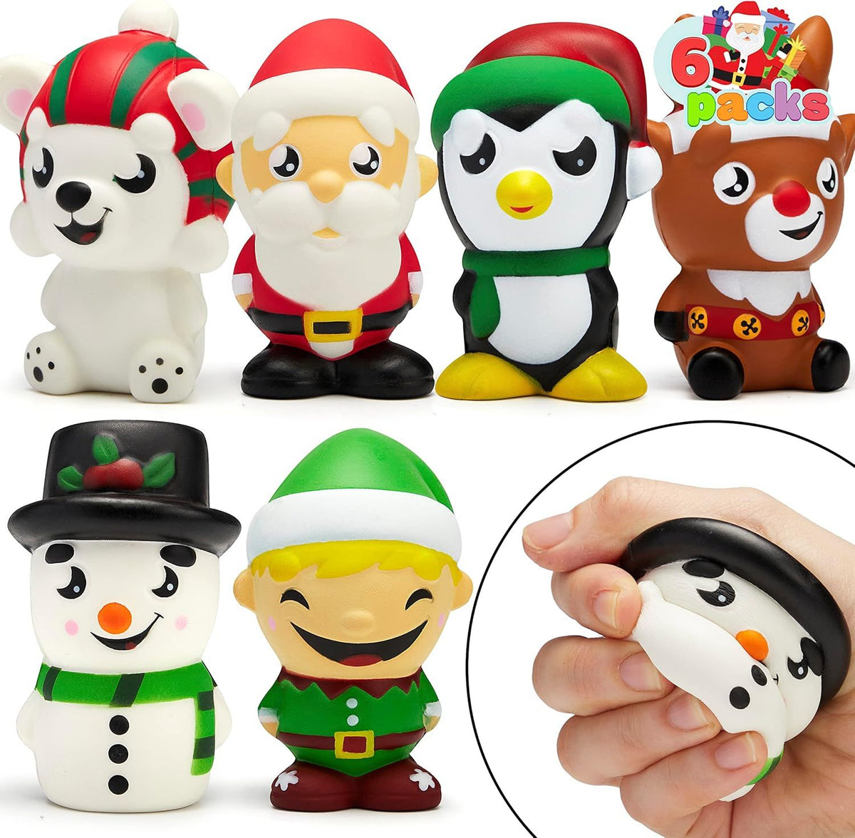 Christmas Character Squishy Toys – 6-Pack – product image at Squishy Squishy